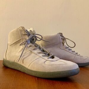Aldo mens light grey suede high top sneakers. Size 10.5